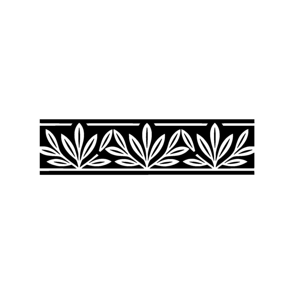 Ornamental Leaf Border, Minimalist, Decorative Element vector