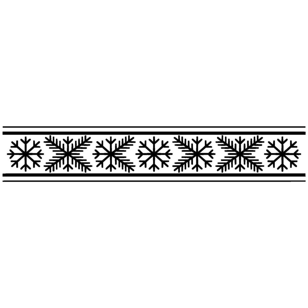Minimalist Snowflake Border, Black and White Winter Elements vector