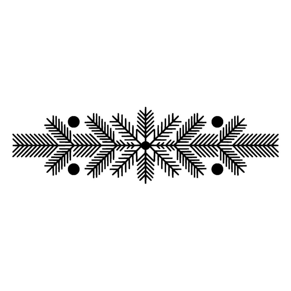 Minimalist Christmas Decoration Border with Snowflake Spruce vector