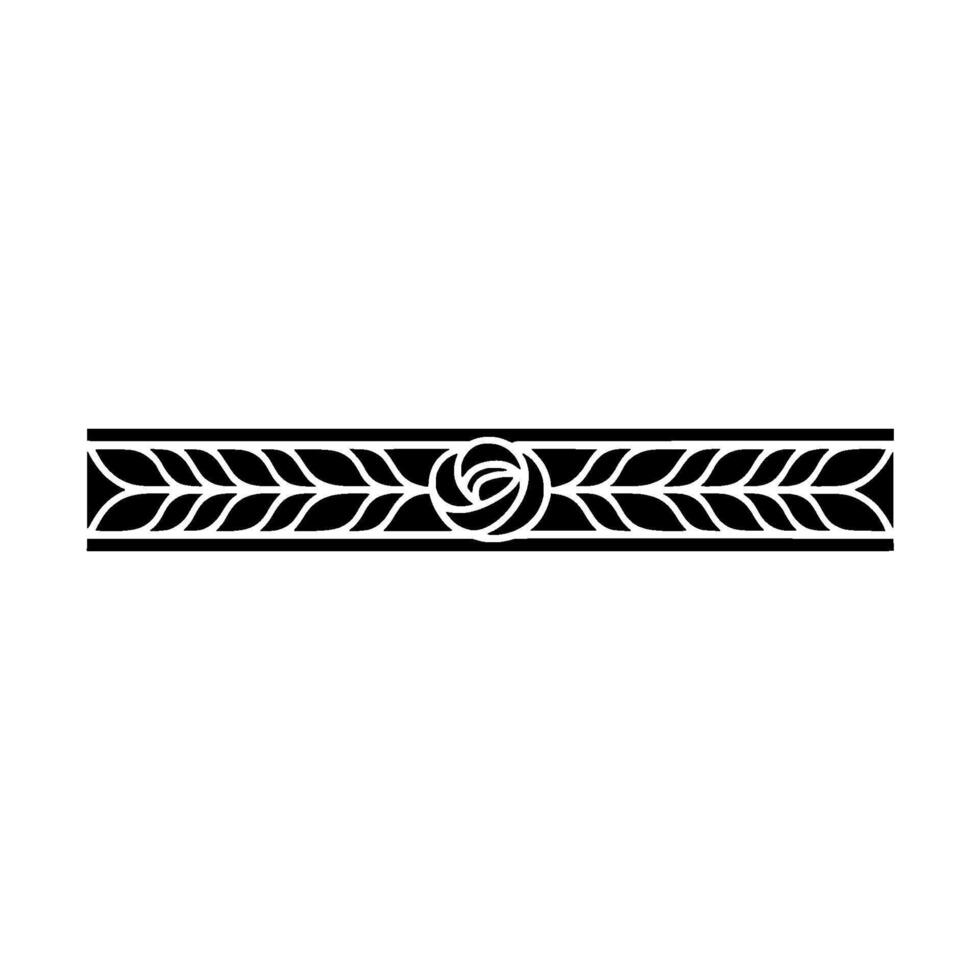 Elegant Floral Border in Black and White Minimalist vector