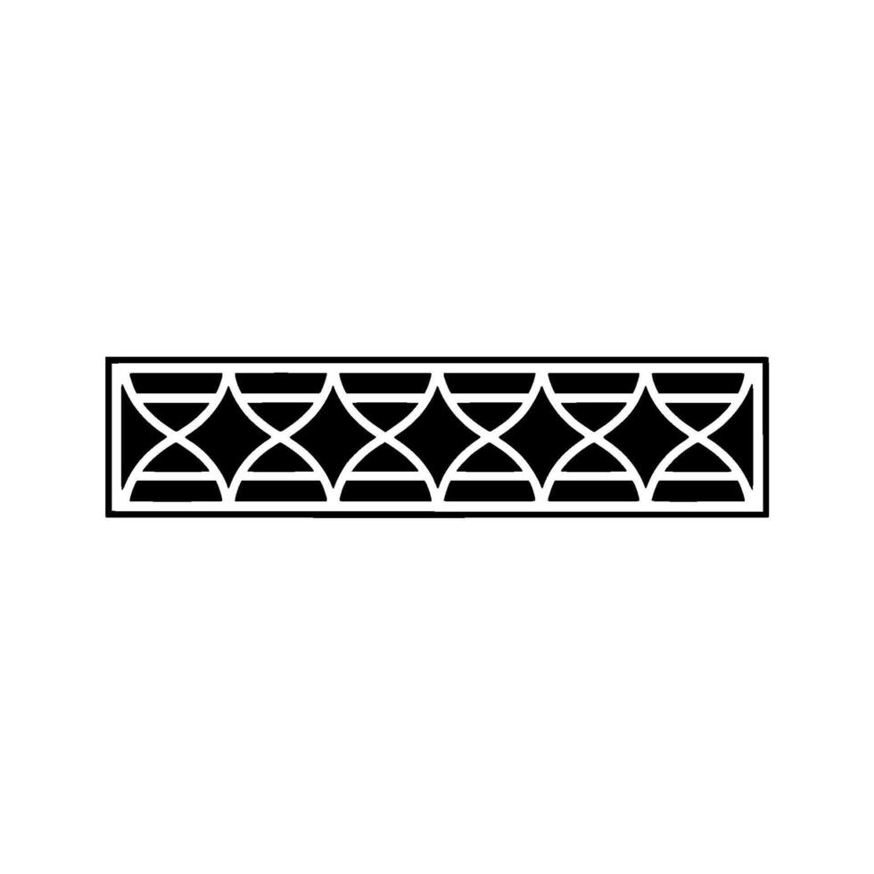 Geometric Black and White Border on White Background - Element vector