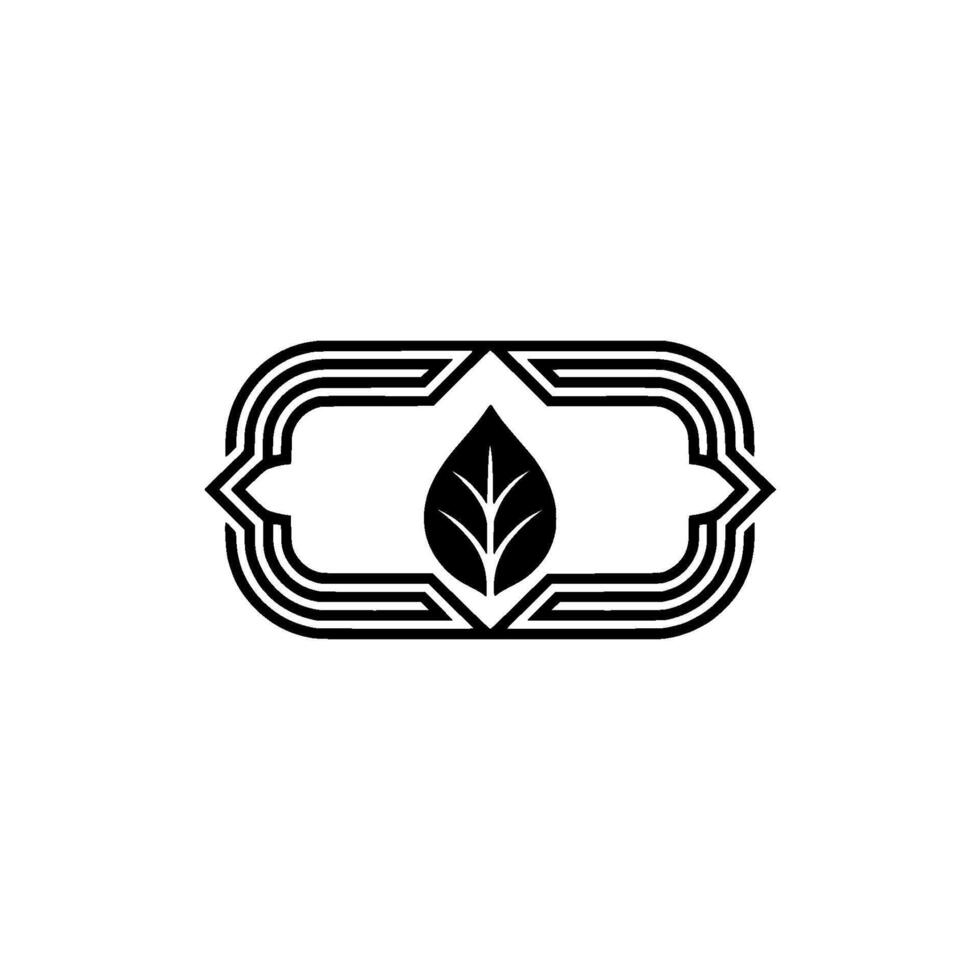 Minimalist Leaf Organic, Geometric, and Decorative Emblem vector