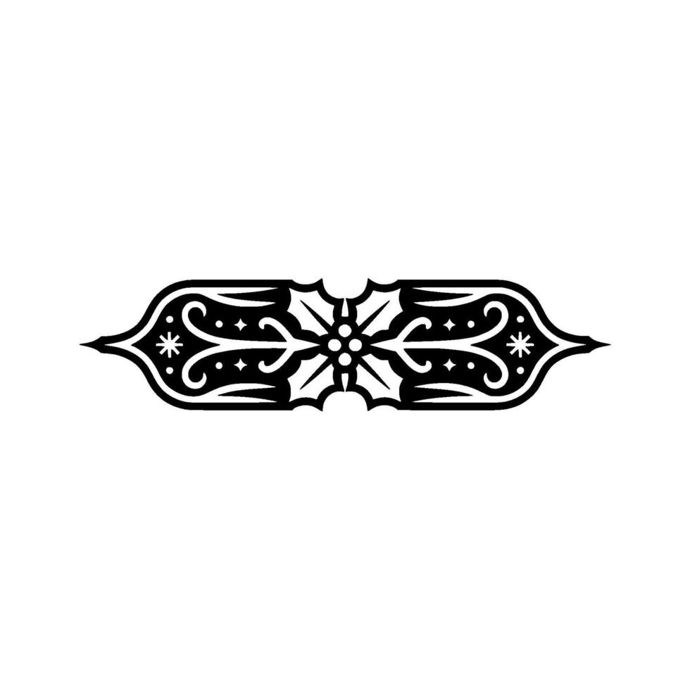 Ornate Black Decorative Border Element on White Background vector