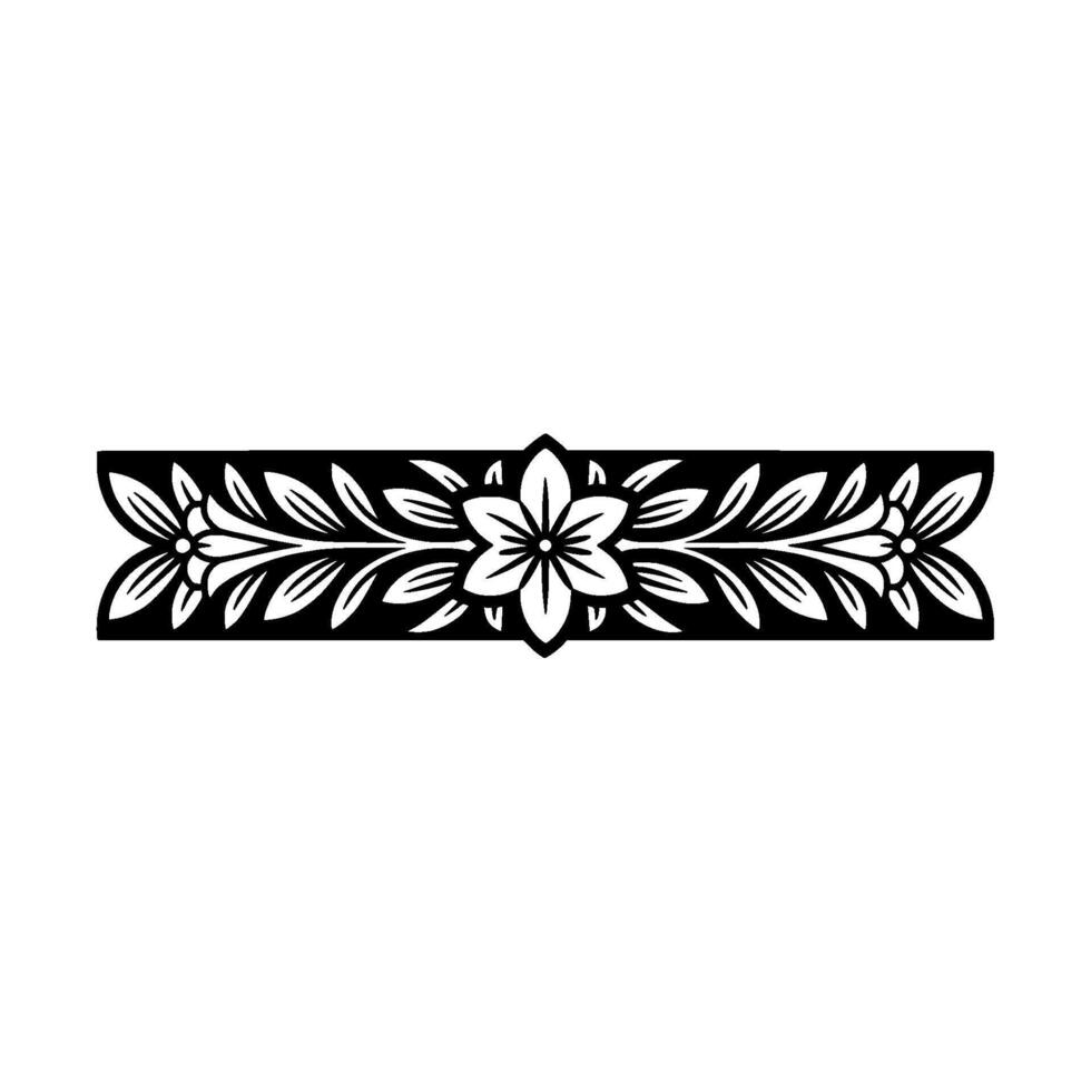 Elegant Floral Border Silhouette, , Decorative Element vector
