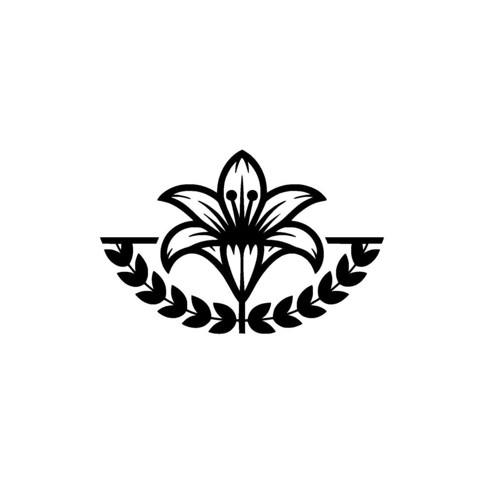 Elegant Lily Black White Floral for Branding vector