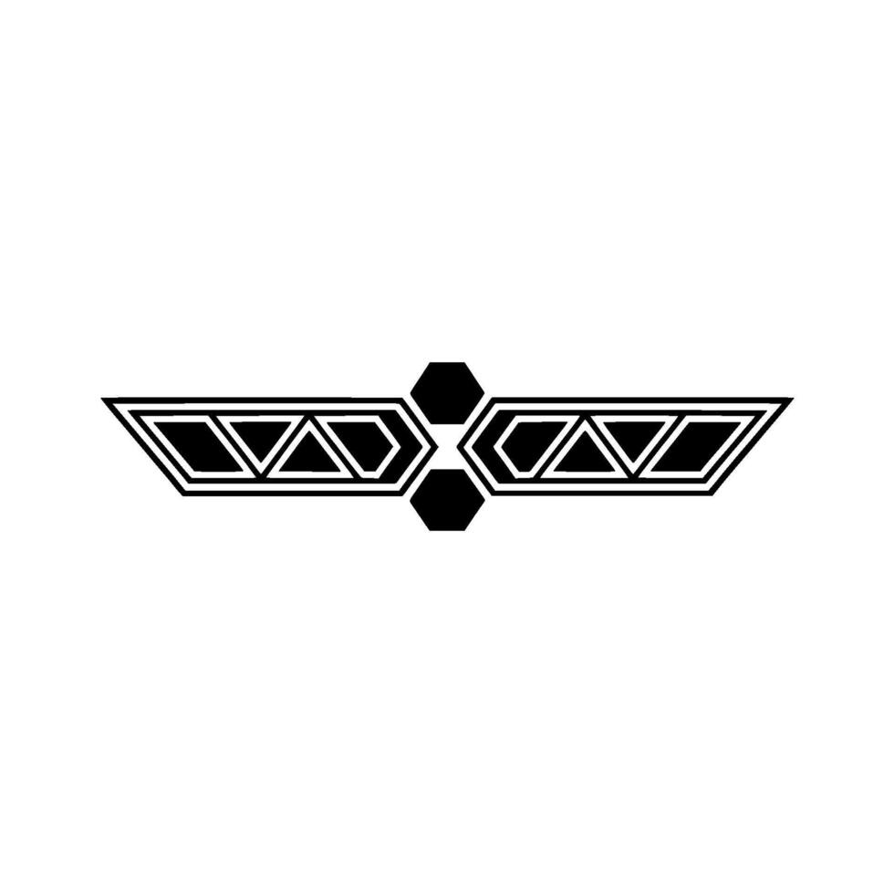 Geometric Black White Wing, Minimalist, Modern Decor vector