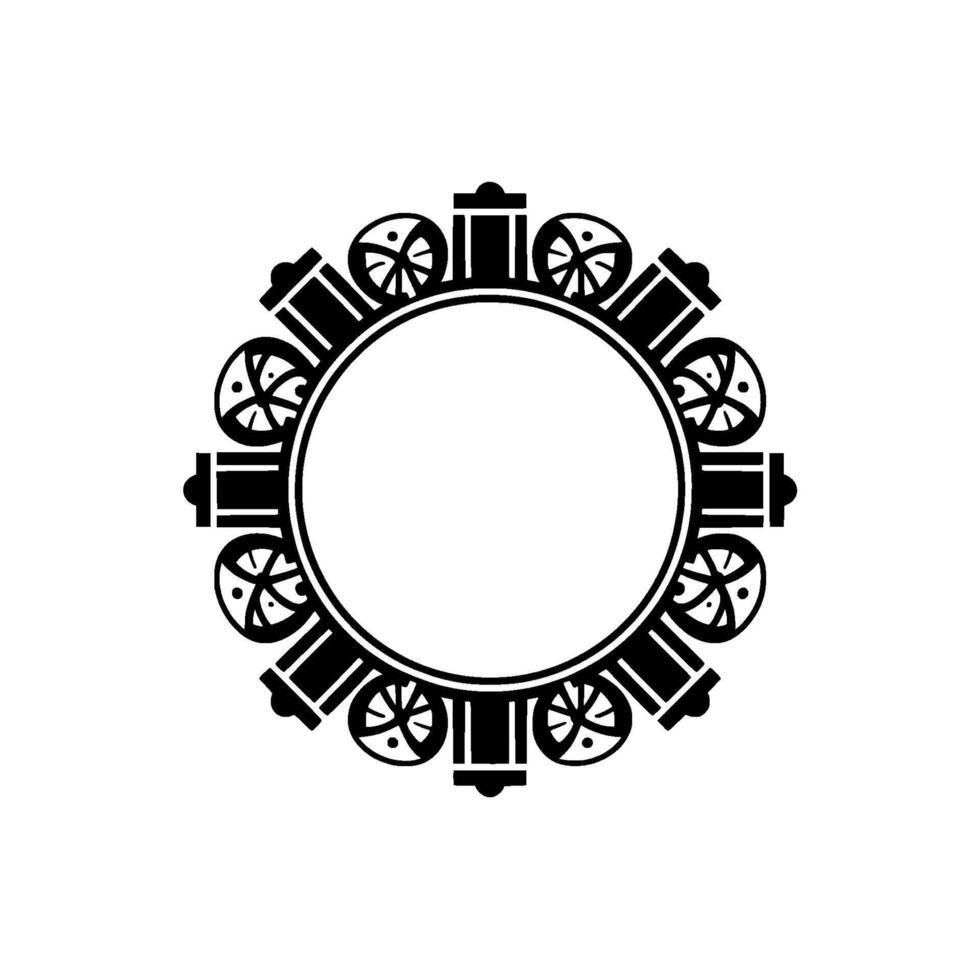 Art Deco Circular Frame, Decorative Ornament, Illustration vector