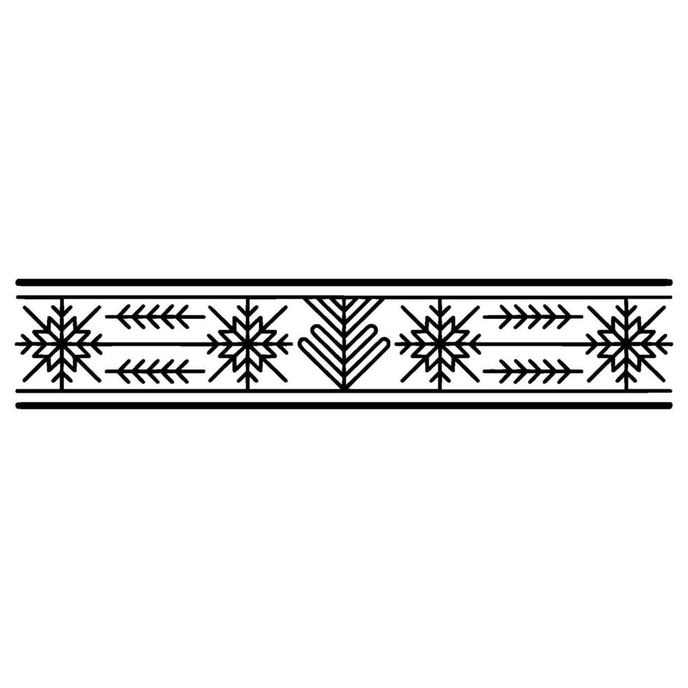 Minimalist Winter Ornament Snowflake and Pine vector