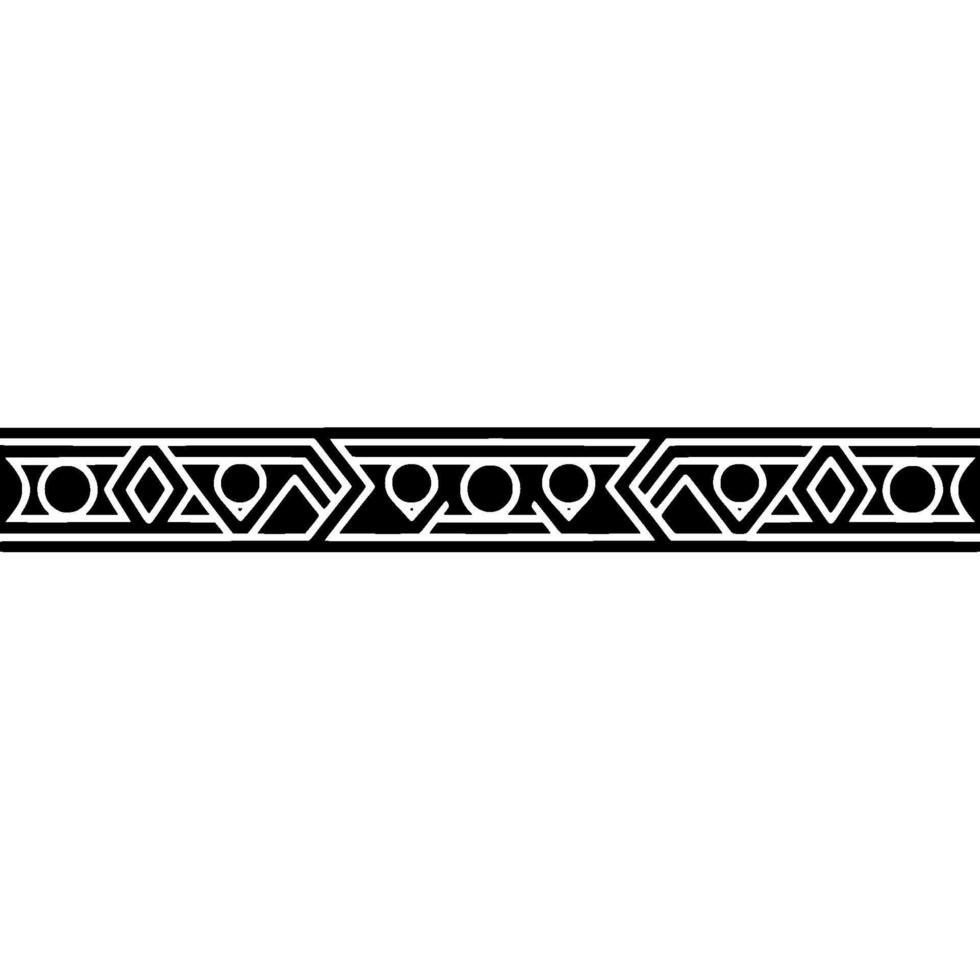 Elegant Black Geometric Border on White Background - Pattern vector