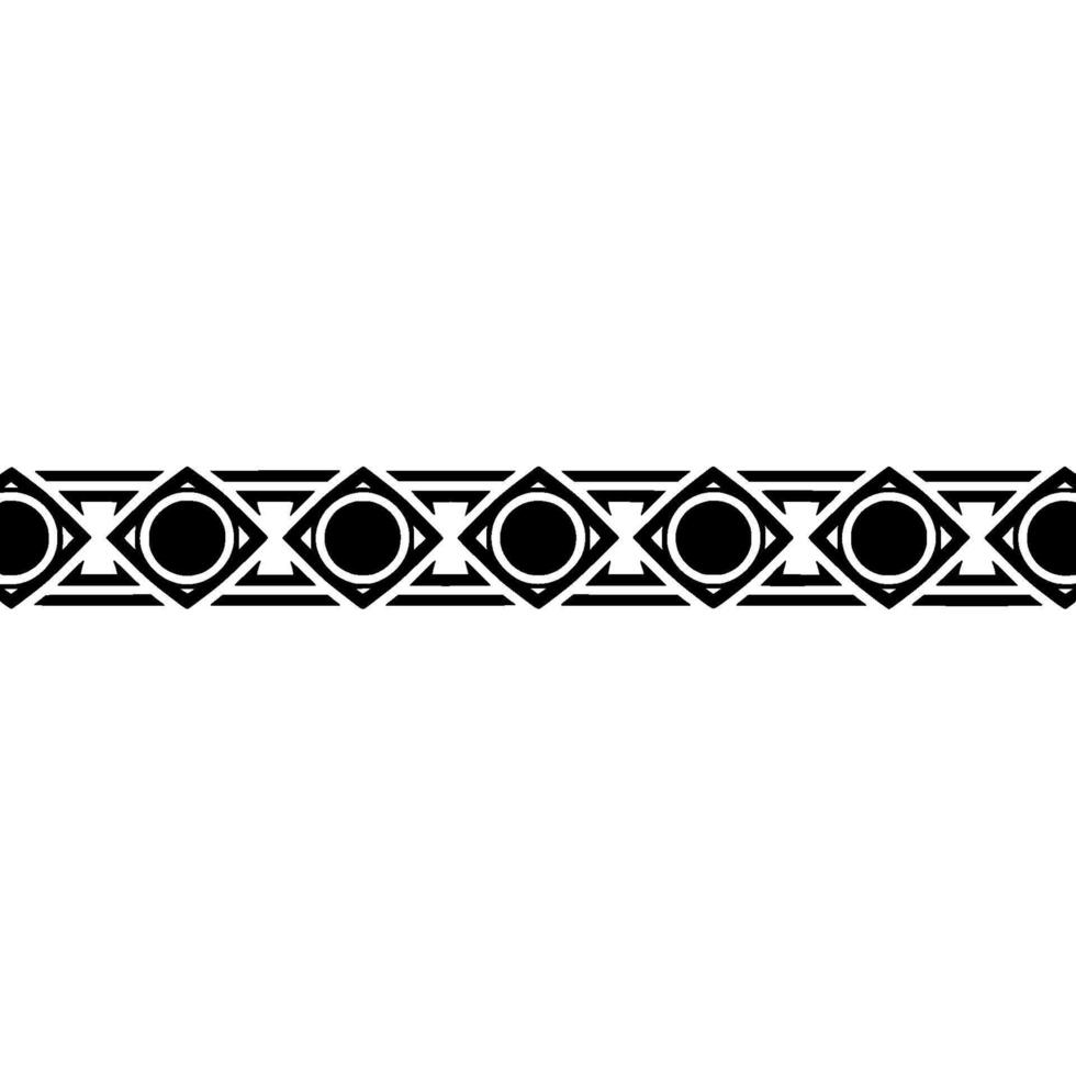 Geometric Border Pattern Monochrome Element - Decorative vector