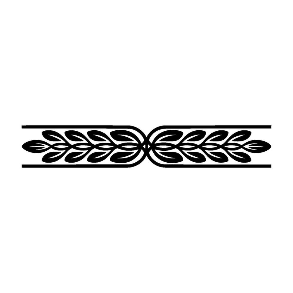 Elegant Black Leaf Border on White Background - Nature vector