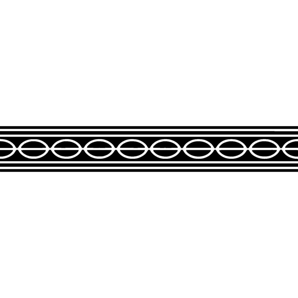 Geometric Border Ornament in Black and White, Minimalist - Pattern vector