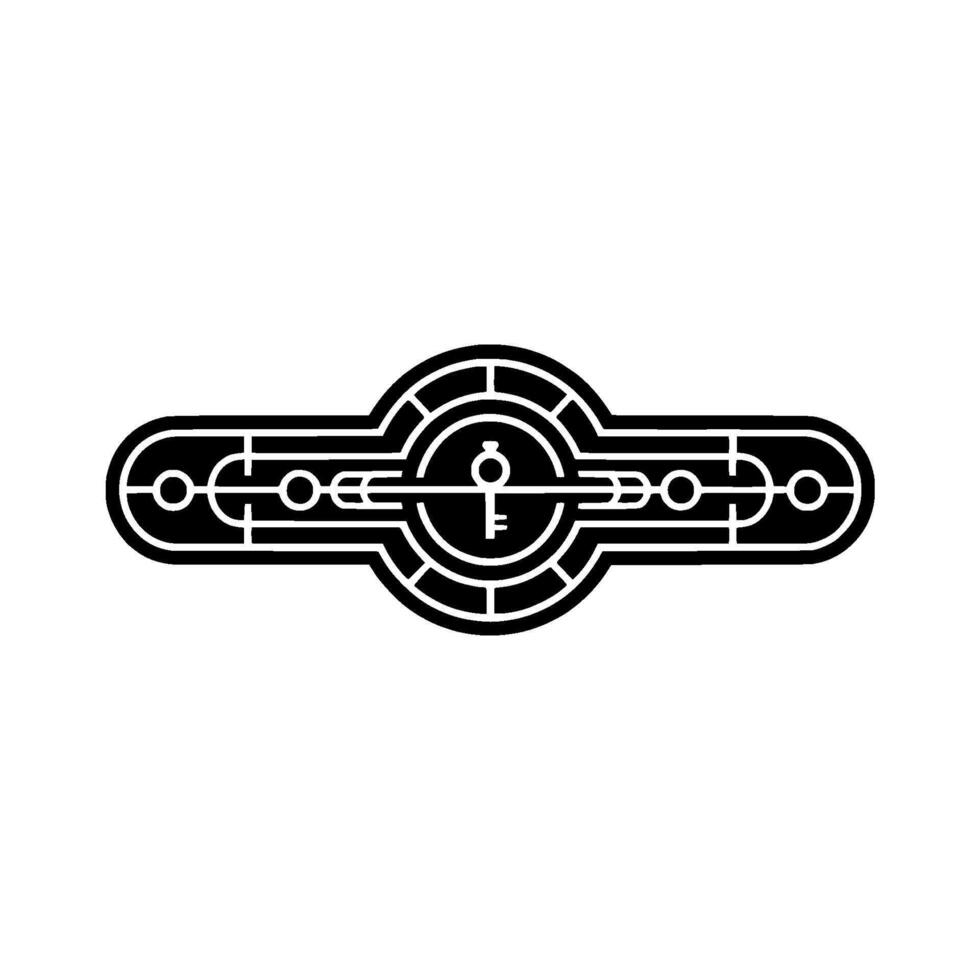 Geometric Key Emblem Minimalist Lock Unlock Symbol vector