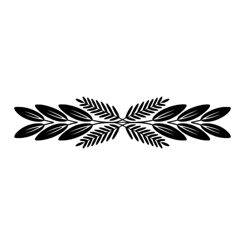 Minimalist Black Leafy Border on White Background vector