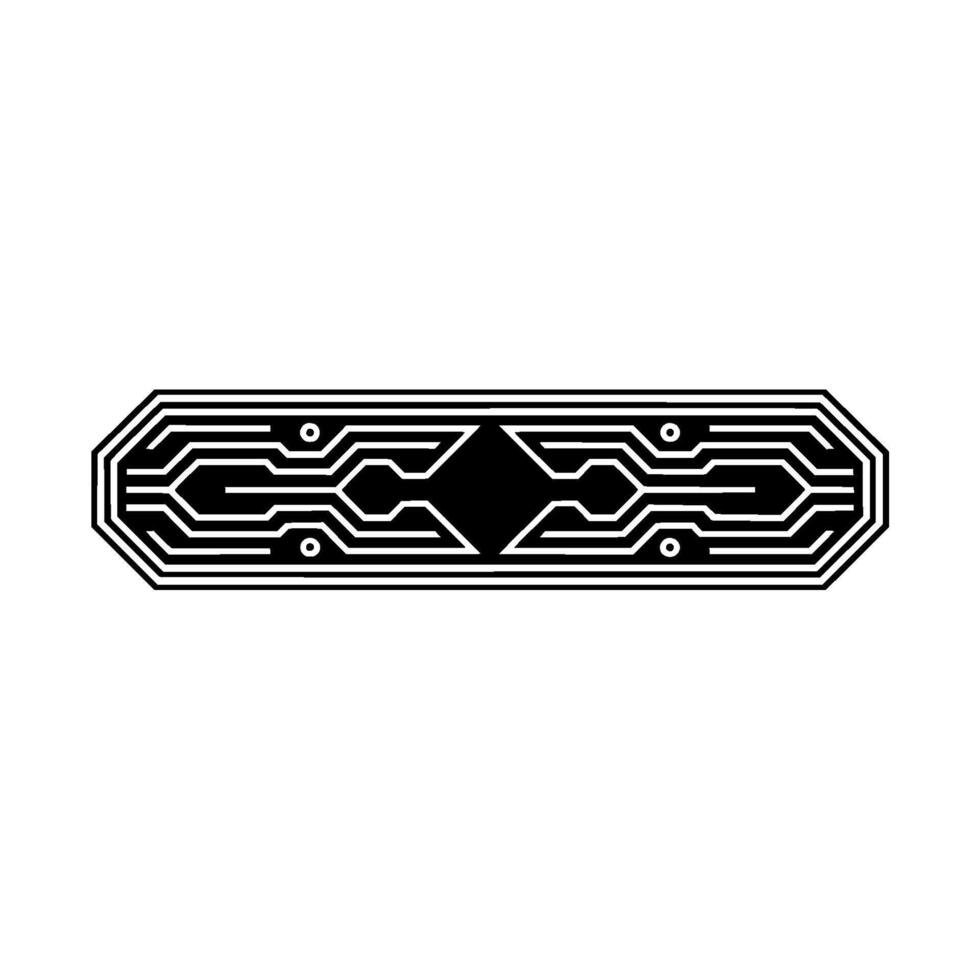 Modern Circuit Board Geometric Black White Element vector