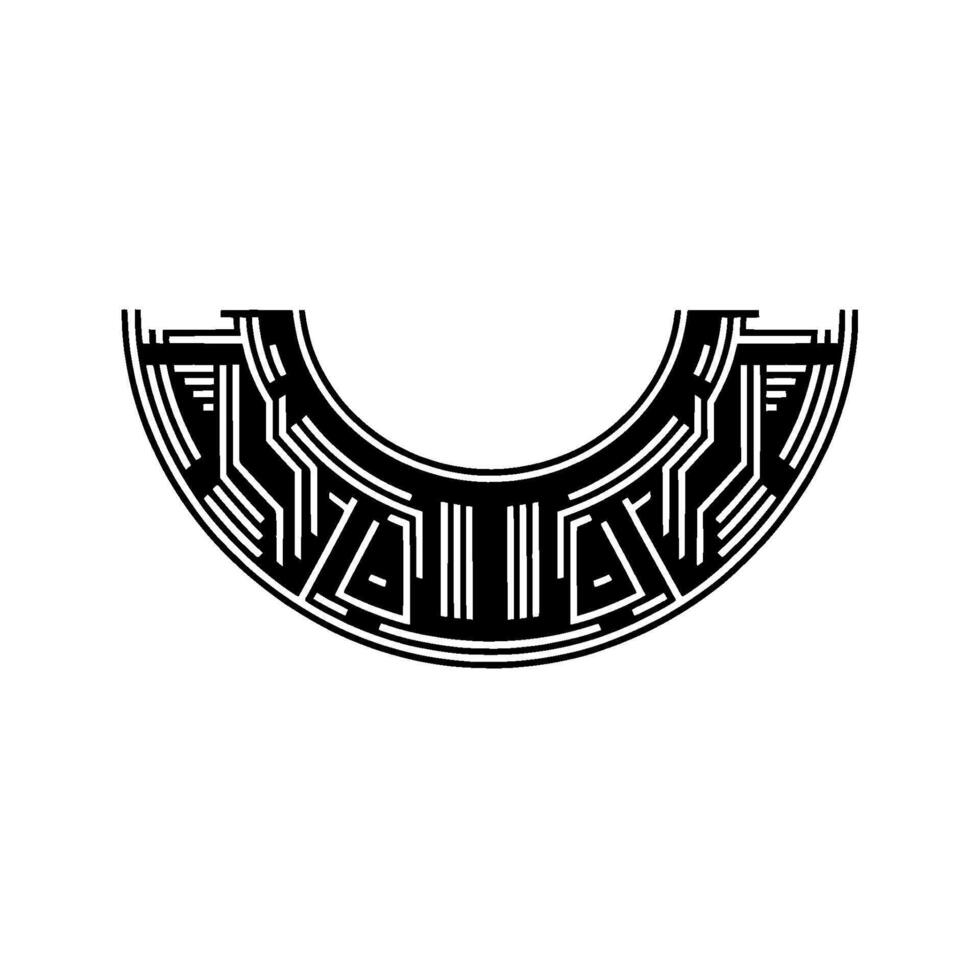 Black White Geometric Arc Modern Decorative Element vector