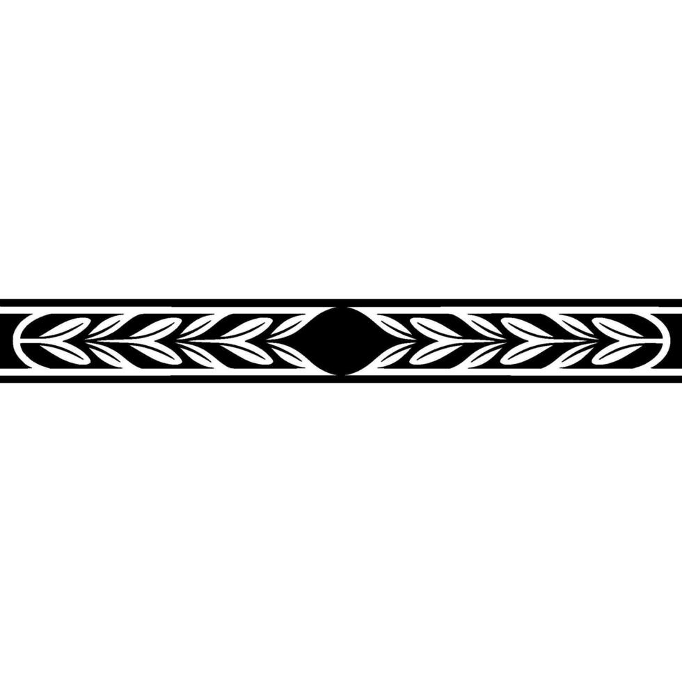 Elegant Black and White Laurel Wreath Border vector