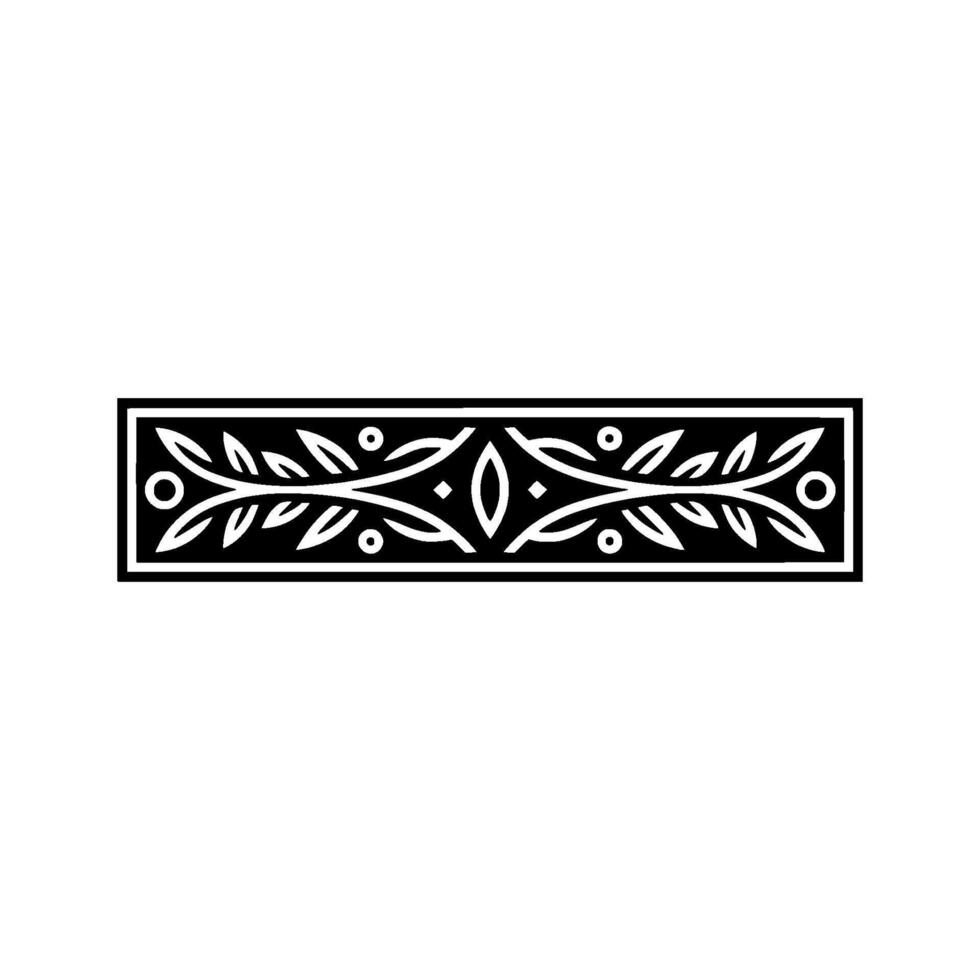 Elegant Black White Floral Border - Branches vector