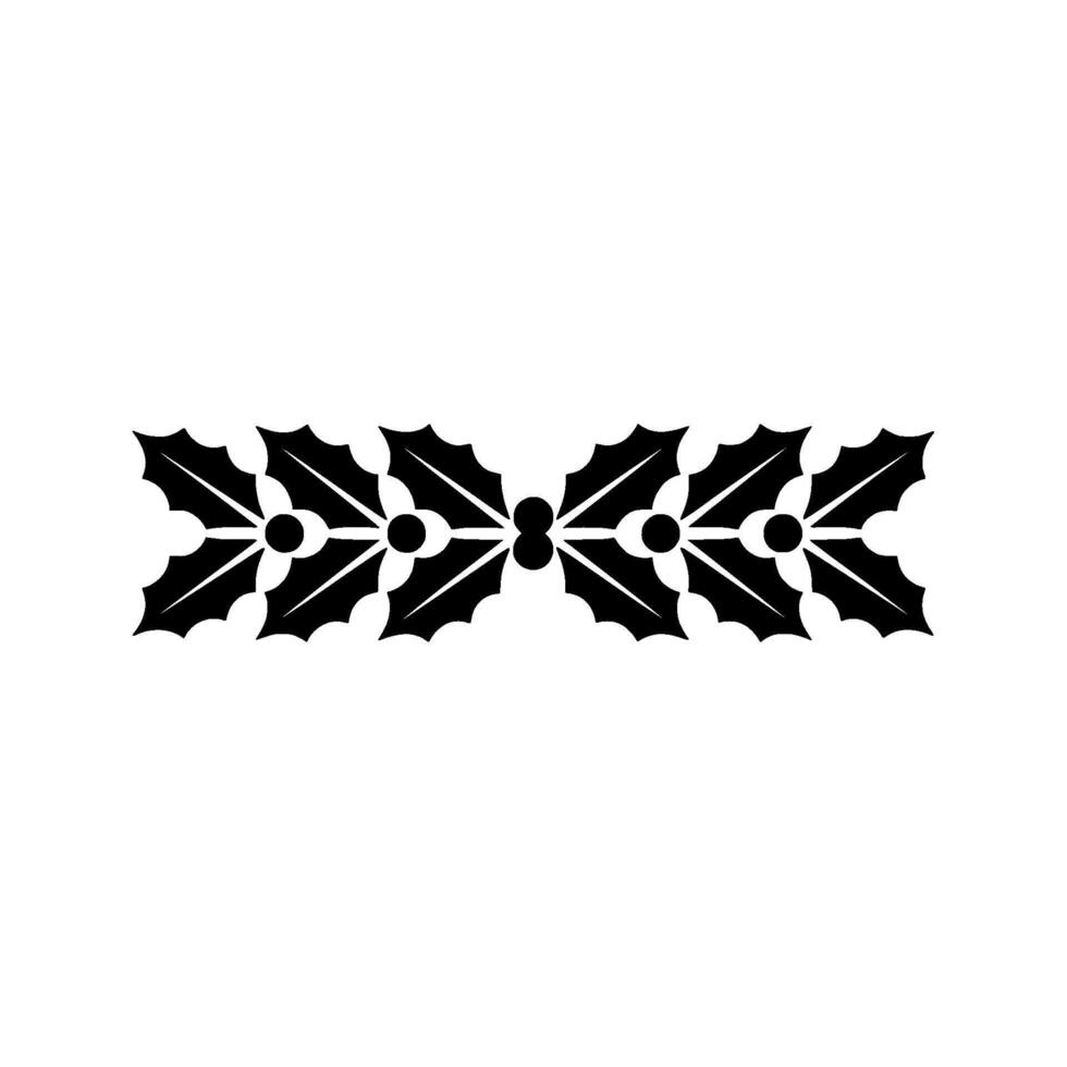 Minimalist Christmas Holly Border, Elegant Black and Red vector