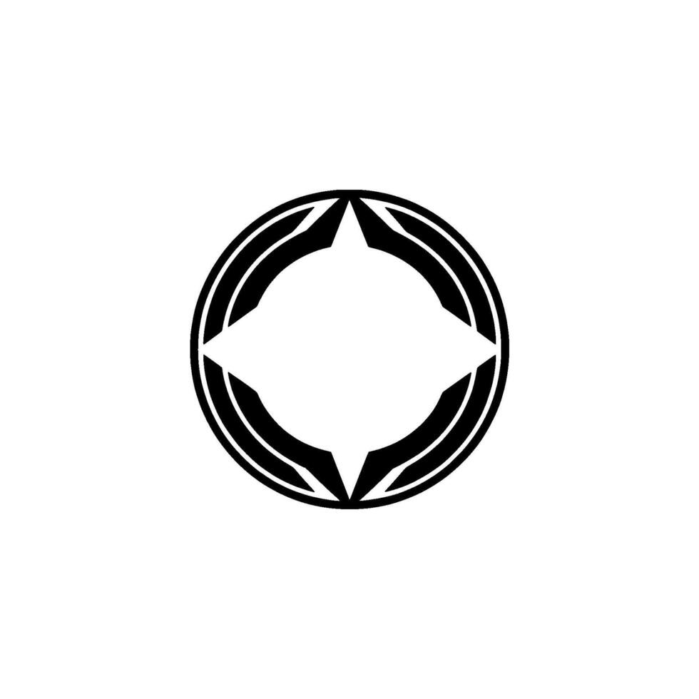 Minimalist Geometric Black Circle and Star vector