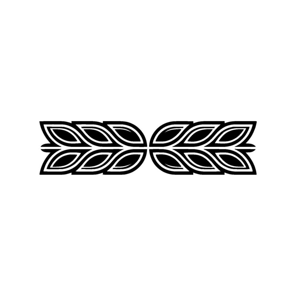 Symmetrical Black and White Leaf Border vector