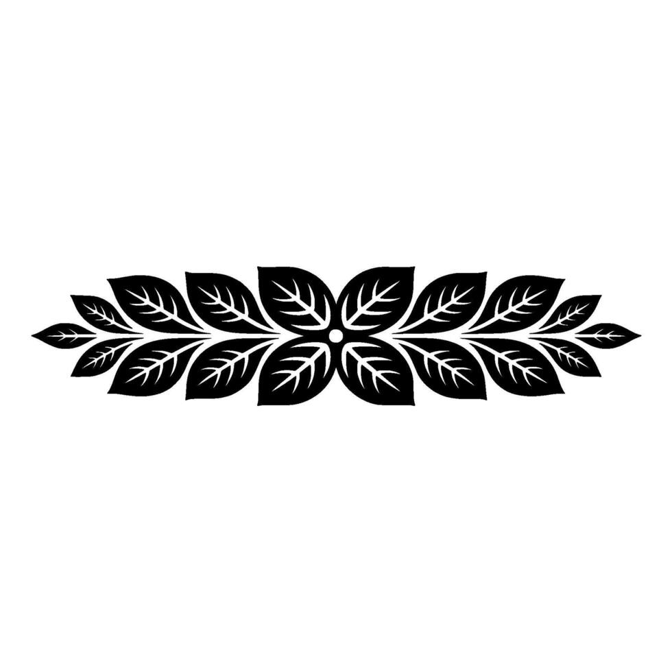 Black and White Floral Element on Gradient Background vector