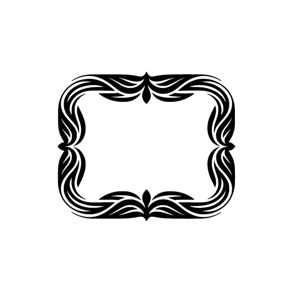 Ornamental Black Frame on White Background, Decorative Border, vector