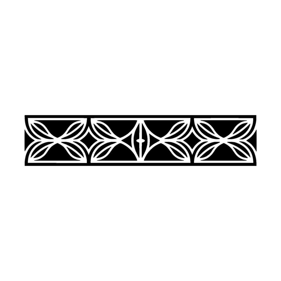 Minimalist Geometric Border Ornament in Black and White - Illustration vector