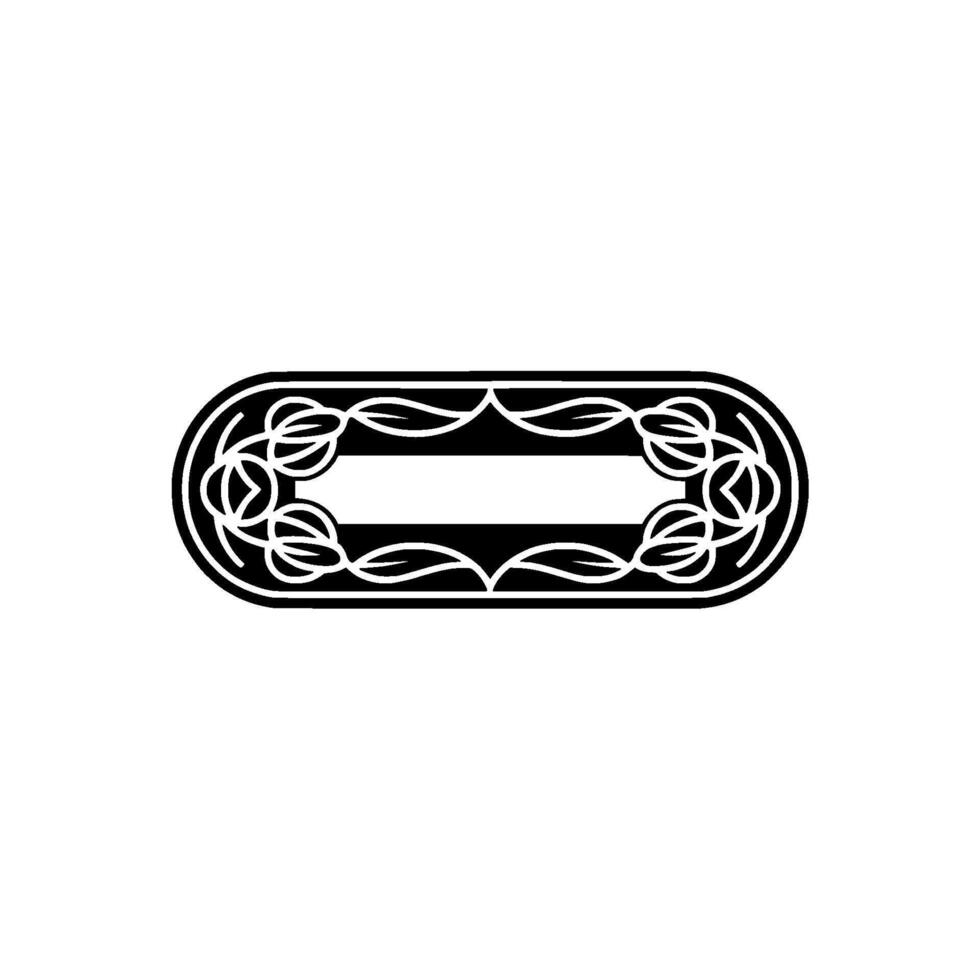 Elegant Floral Emblem, Black White, Minimalist, Blank Space vector