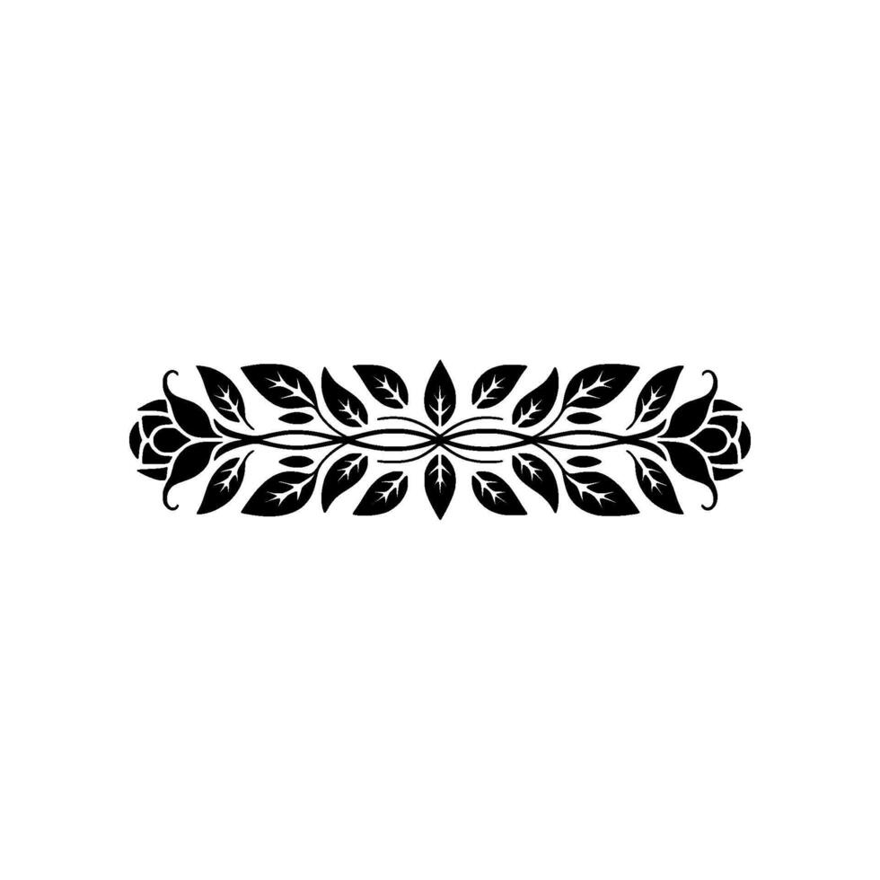 Minimalist Floral Border, Elegant Black and White Element vector