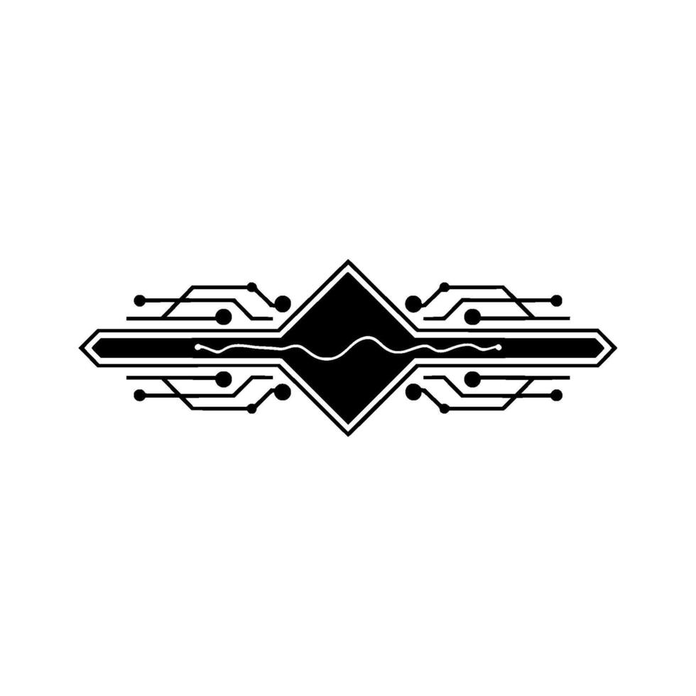 Cyberpunk Circuitry Glowing Pulse and Tech Element vector