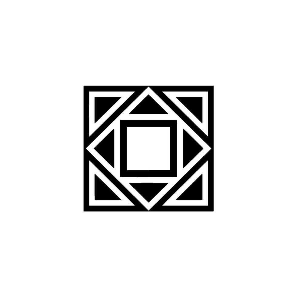 Geometric Monochromatic Square and Triangle, Minimalist Style vector