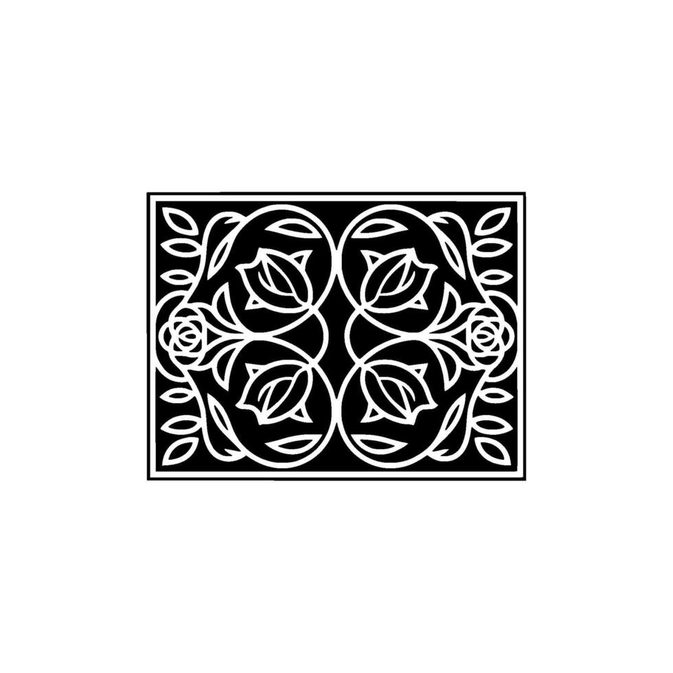 Elegant Floral Pattern in Black White, Ornamental vector