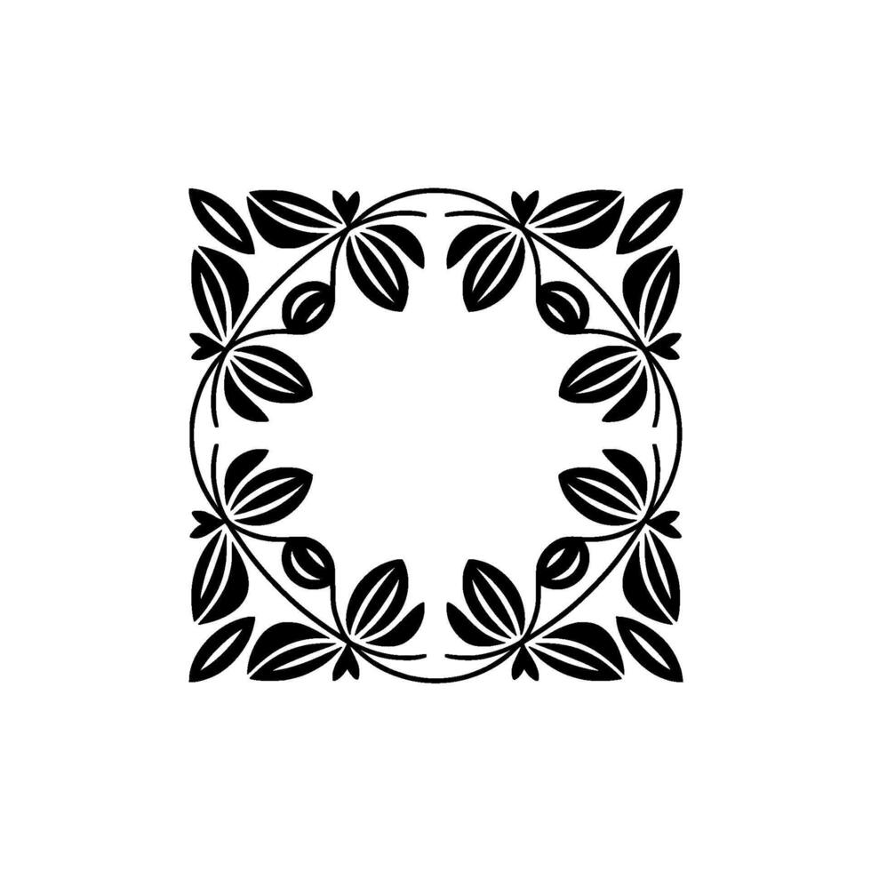 Modern Botanical Frame, Black and White, Decorative Element vector