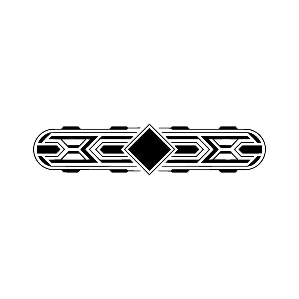 Art Deco Geometric Ornament in Black on White Background - Art deco vector