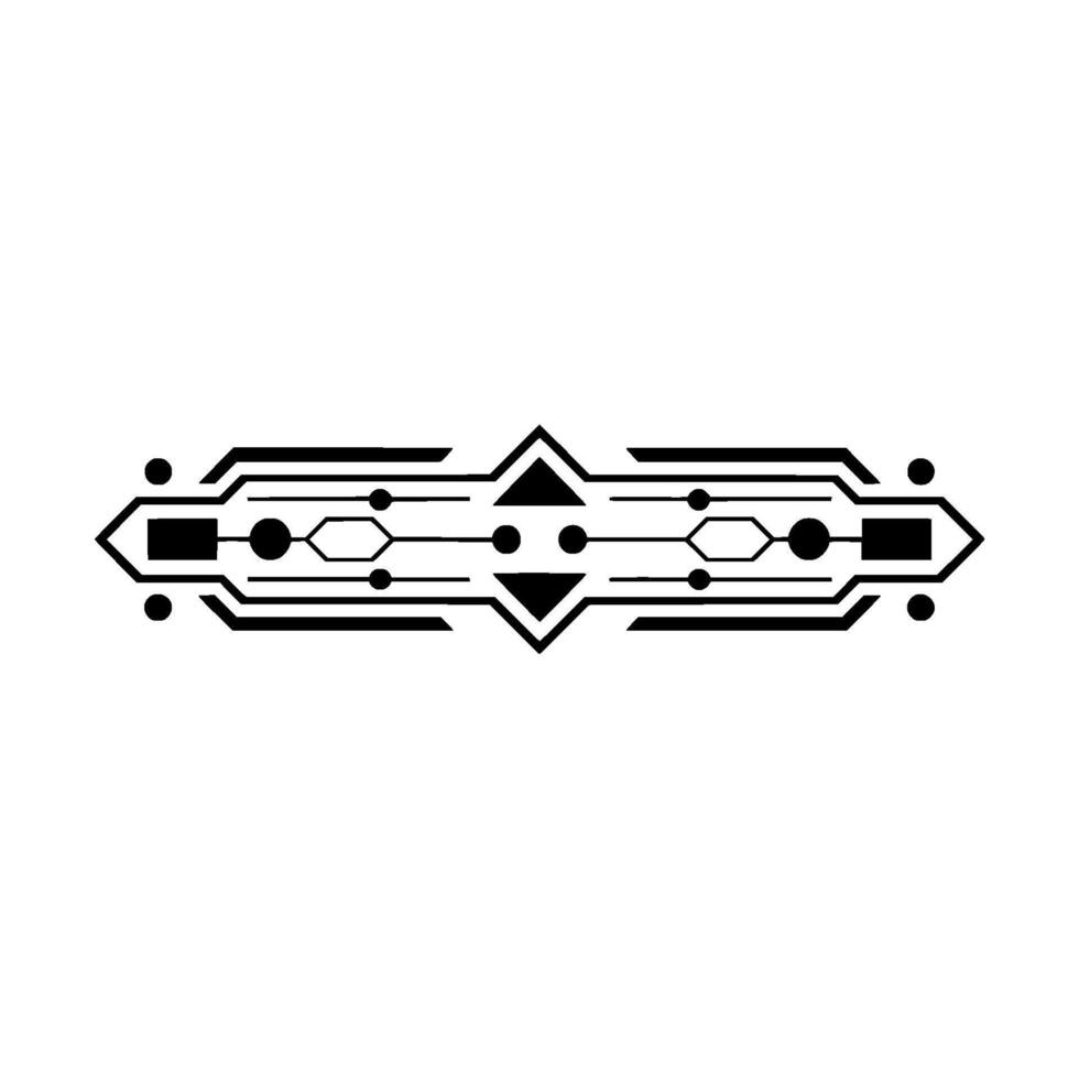 Geometric Tech Border, Minimalist Black White, Modern Aesthetic vector