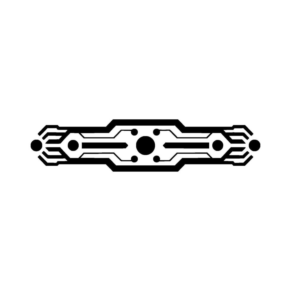 Abstract Circuit Board Geometric Tech Element on White vector
