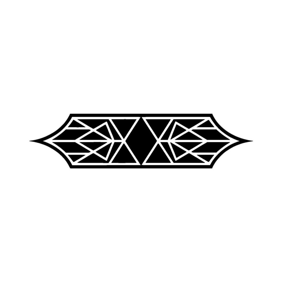 Geometric Art Deco Border, Black White Element - Minimalist vector