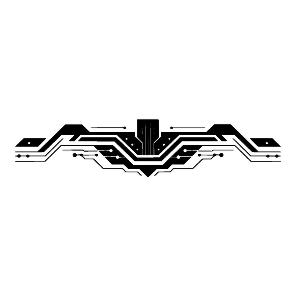 Minimalist Tech Circuit Element on White Background - Circuit board vector
