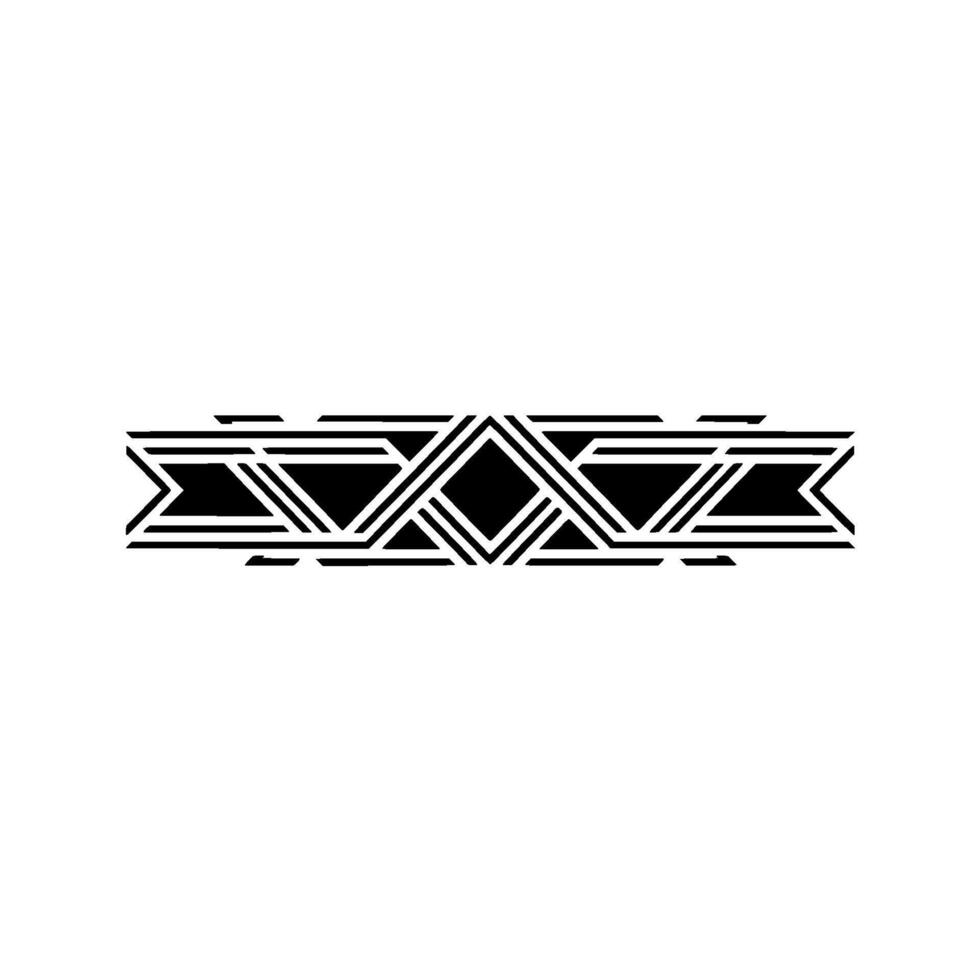 Geometric Black and White Ornamental Border - Abstract vector