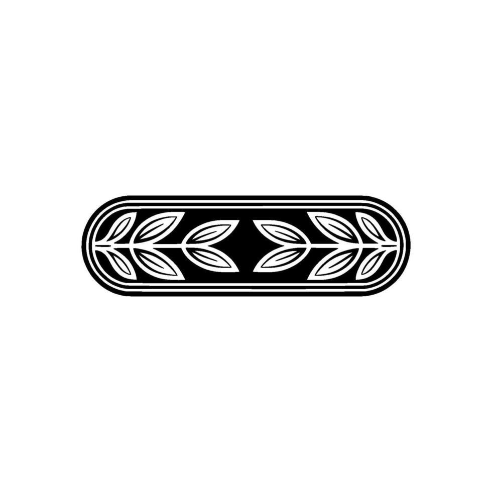 Elegant Black White Laurel Wreath Border - Leaves vector