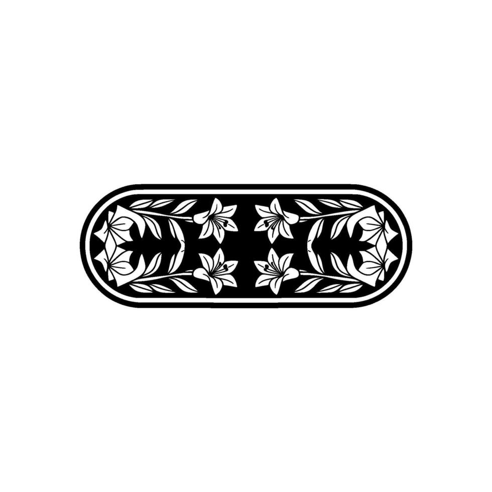 Elegant Black and White Floral Ornament Decorative Element vector