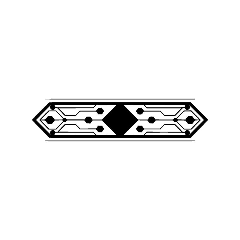 Tech Ornament Geometric Circuit on White Background vector