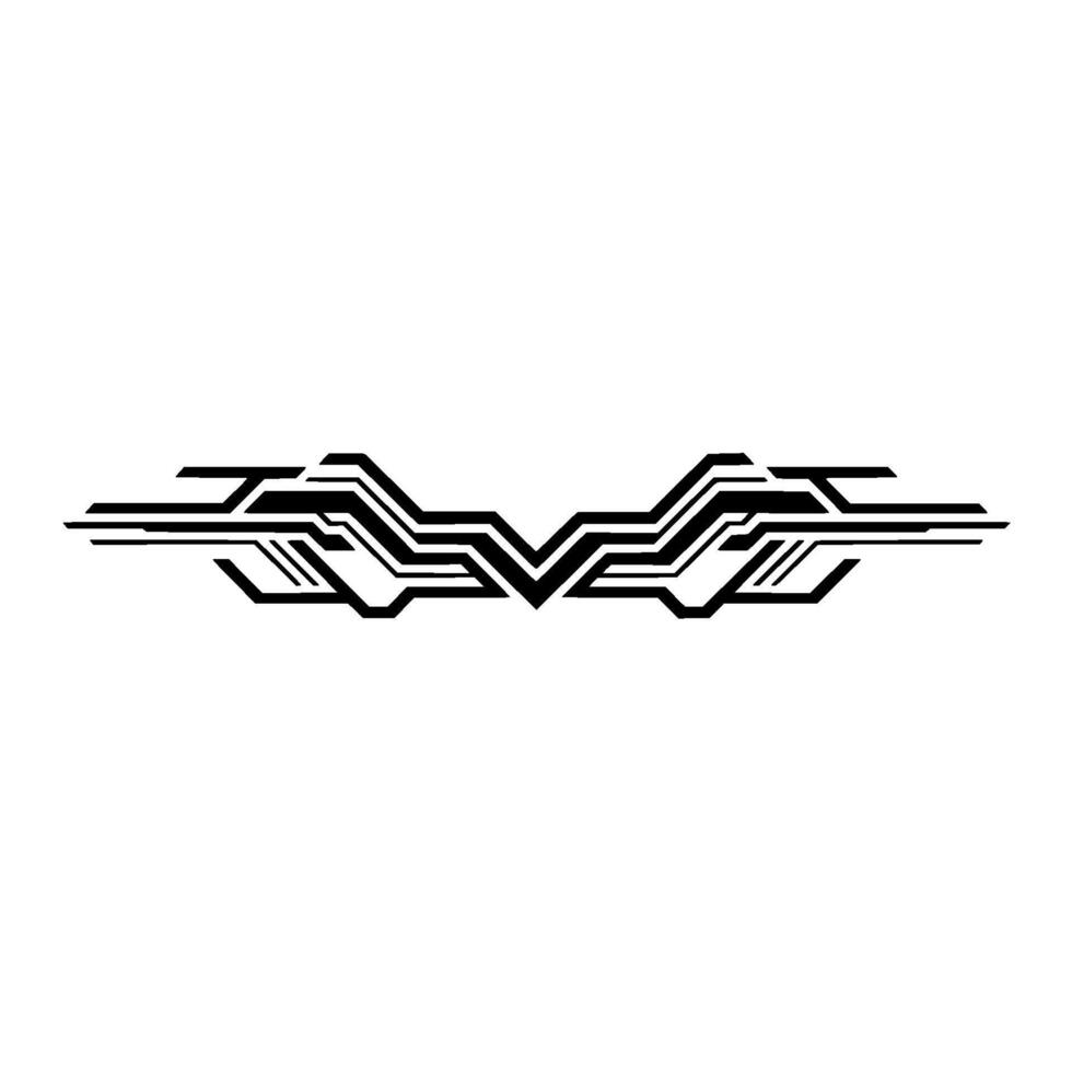 Futuristic Circuitry Symmetrical Black Lines on White Background vector