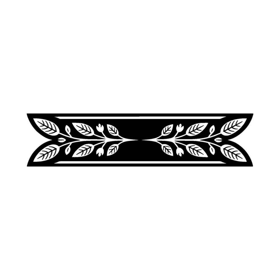 Elegant Black White Floral Border 2 vector