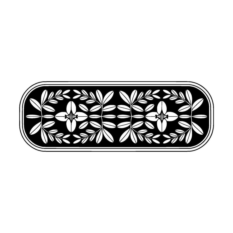 Elegant Botanical Border Black and White Floral vector