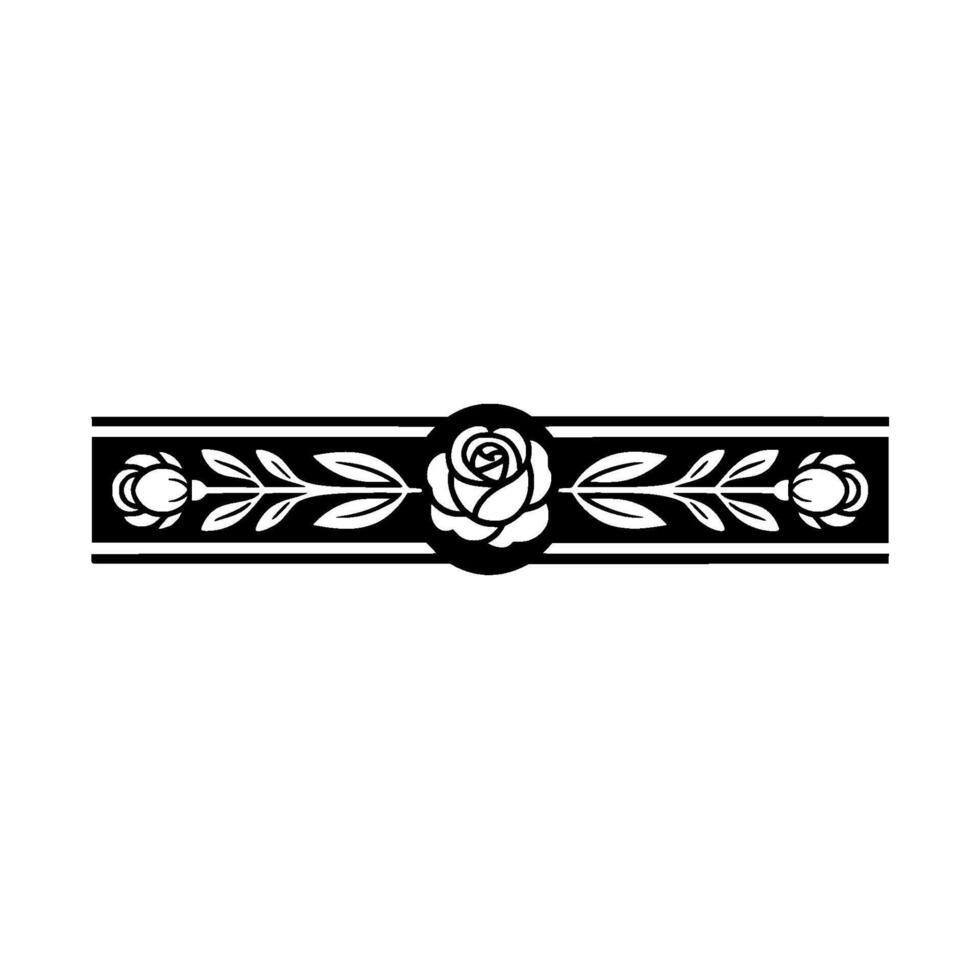 Elegant Black and White Floral Border 2 vector