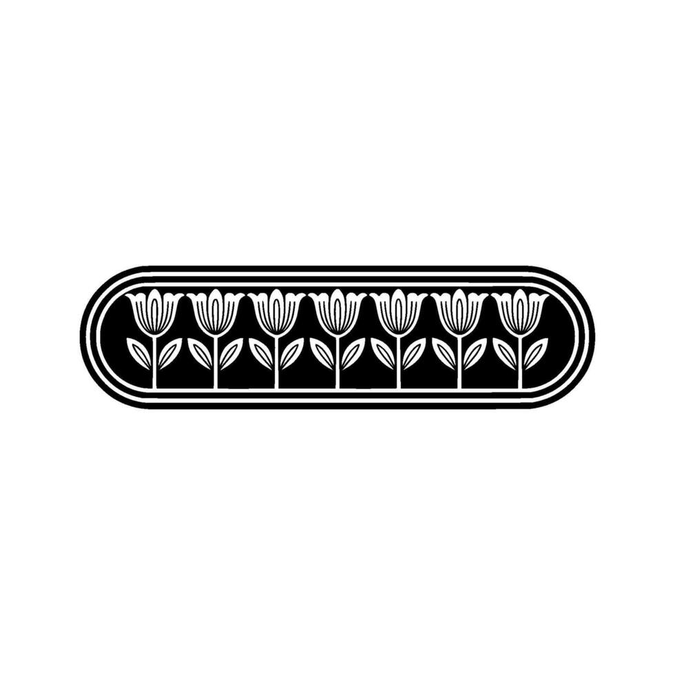 Elegant Black White Floral Border Illustration - Floral border vector