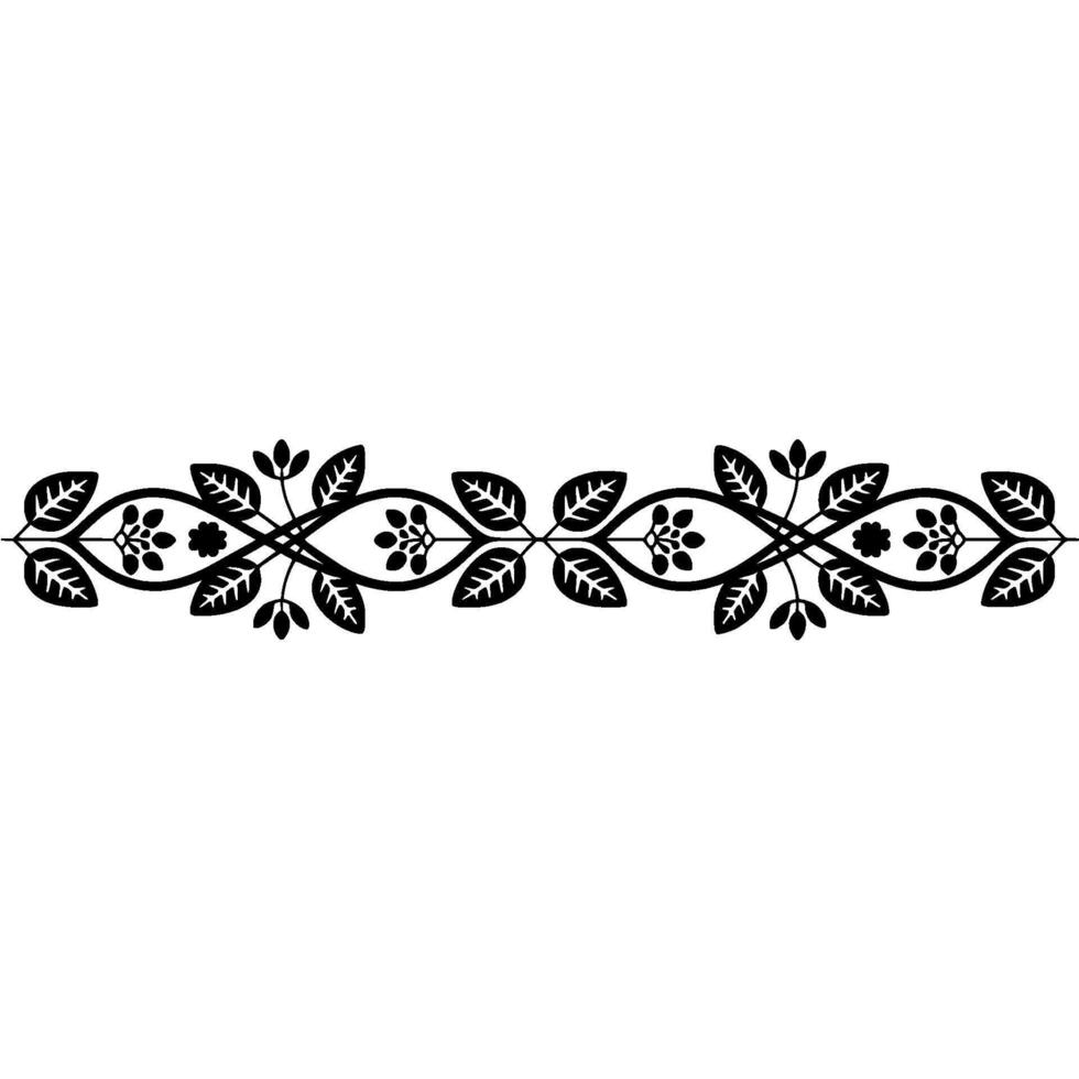 Elegant Black Floral Border on White Background 1 vector