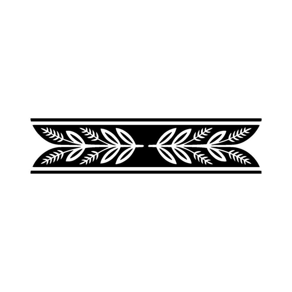 Elegant Black White Leaf Motif Border vector